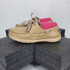 Jarman Classic Men's Boat Shoes Size 8 Tan Khaki All Man Made Deck Shoe Loafer